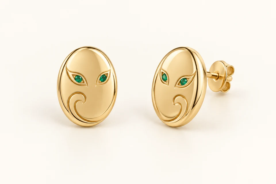 Elegancia felina, aretes