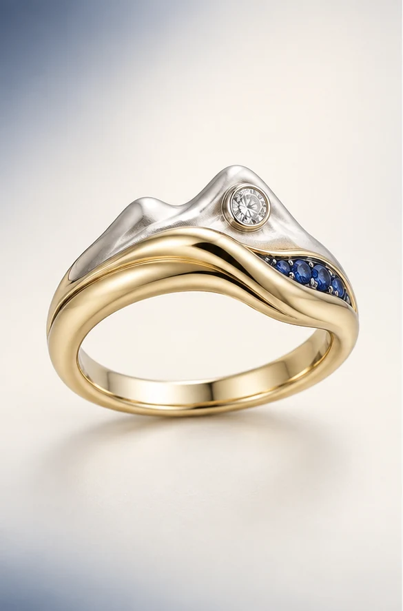 Corazón nevado — anillo, anillo
