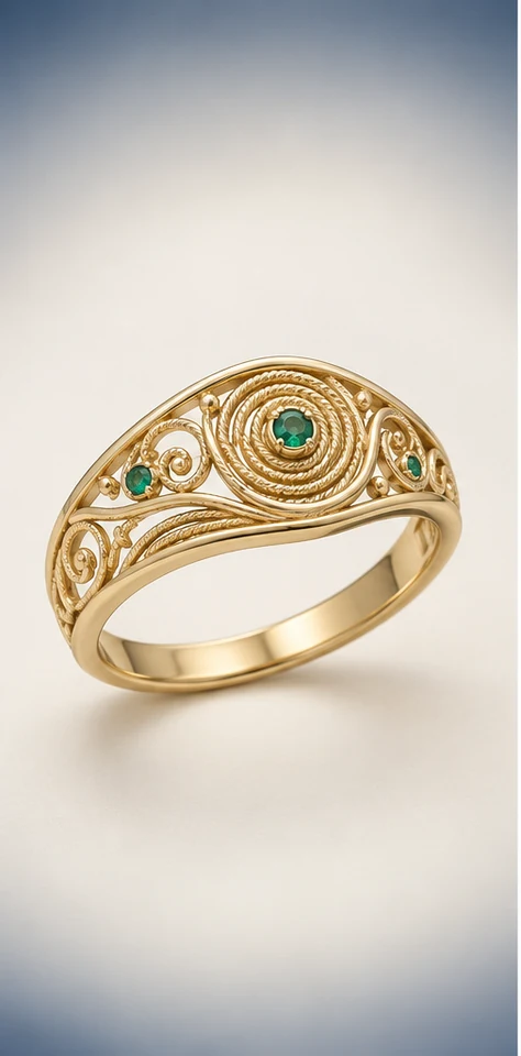 Filigrana del río — anillo, anillo