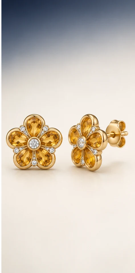 Flor del sol — aretes, aretes